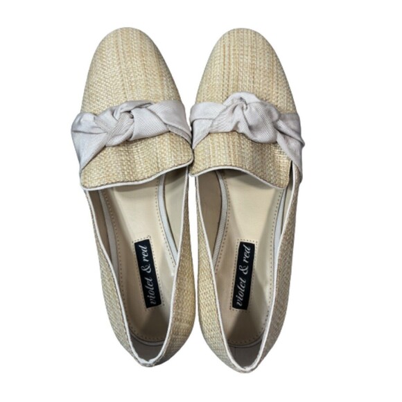 Violet & Red Slip Loafers Woven Look Almond Toe Size 8.5 - Picture 3 of 10